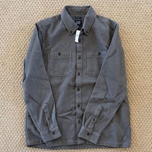GAP Charcoal Textured Button Down Shirt